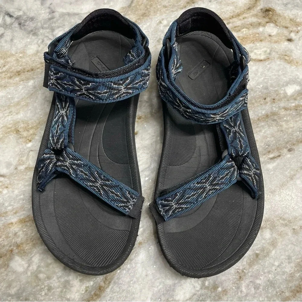 TEVA HURRICANE HIKING SPORT ADJUSTABLE STRAP BLUE/BLACK SANDAL size 4